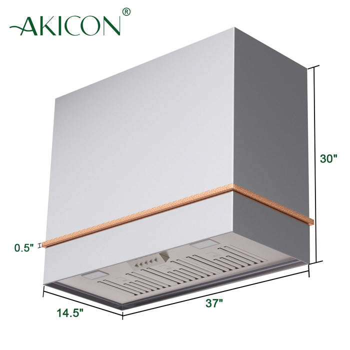 Akicon 36" Stainless Steel Wall Mount Range Hood with 600 CFM Vent Hood - AK-HS36HA-BS