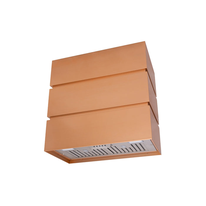 Akicon 30" Stainless Steel Wall Mount Range Hood, 3 Stacks Kitchen Hood with 600 CFM Vent Motor- AK-HS30L