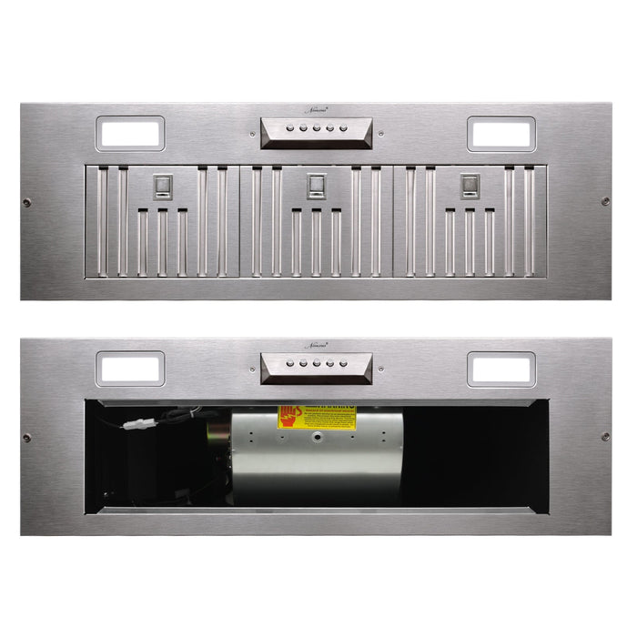 Nauxus 36" Range Hood Insert, 600 CFM Built-in Stainless Steel Kitchen Hood with LED Lights , NX-HOOD-36