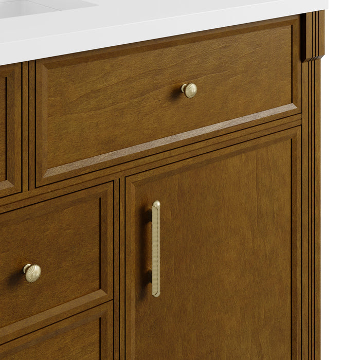James Martin Bellshire 120" Double Bathroom Vanity, Honey Oak