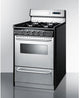 Summit 24" All Gas Range, Broiler Drawer, TNM6307BKW
