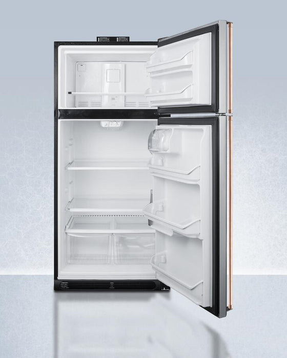 Summit 30" Wide Break Room Refrigerator - Freezer with Antimicrobial Pure Copper Handles BKRF18PLCP - Farmhouse Kitchen and Bath