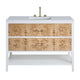 James Martin Olena 48" Single Bathroom Vanity, Polished White and Light Mappa Burl