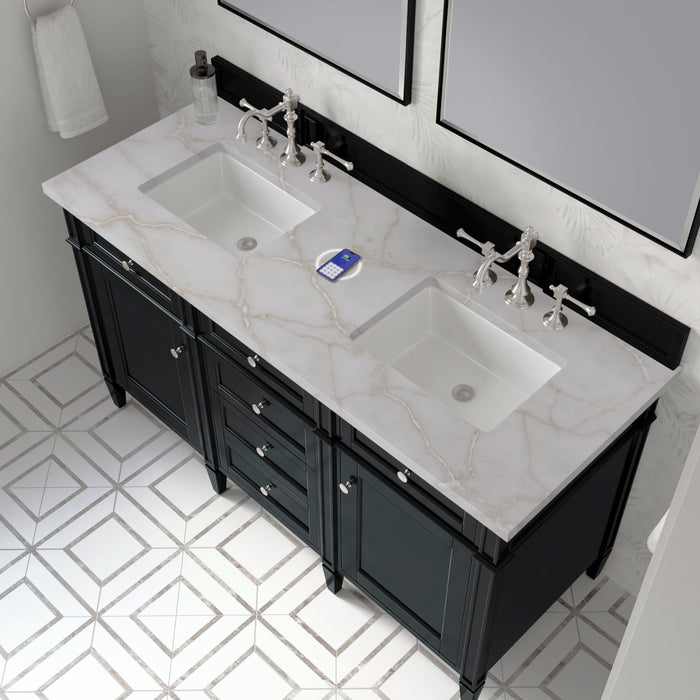 James Martin Brittany 60" Double Bathroom Vanity, Black Onyx