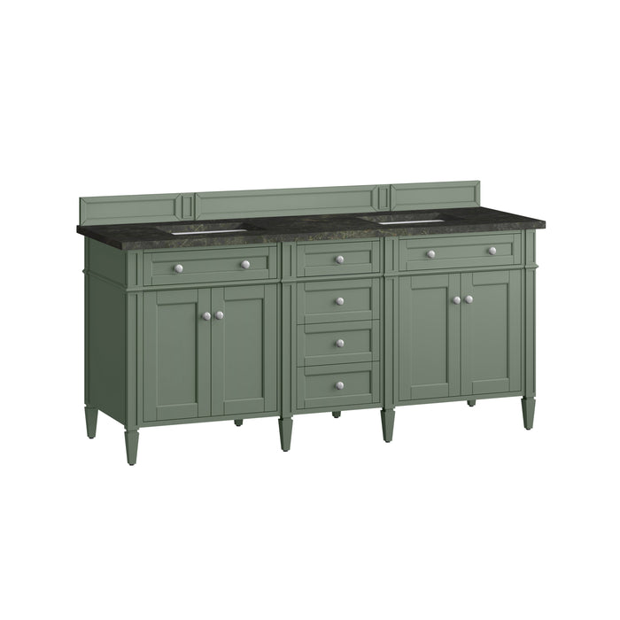 James Martin Brittany 72" Double Bathroom Vanity, Smokey Celadon