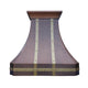 Sweep Hammered Copper Range Hood with Brass Band