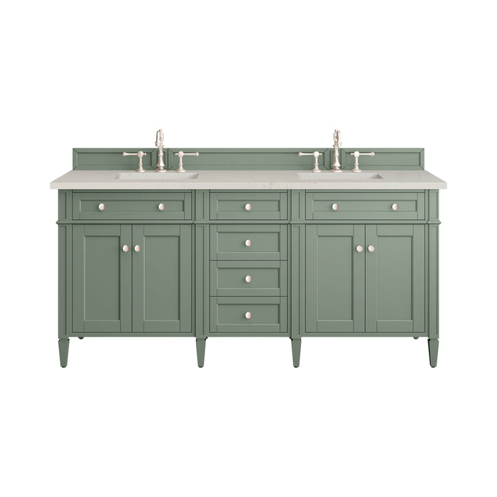 James Martin Brittany 72" Double Bathroom Vanity, Smokey Celadon