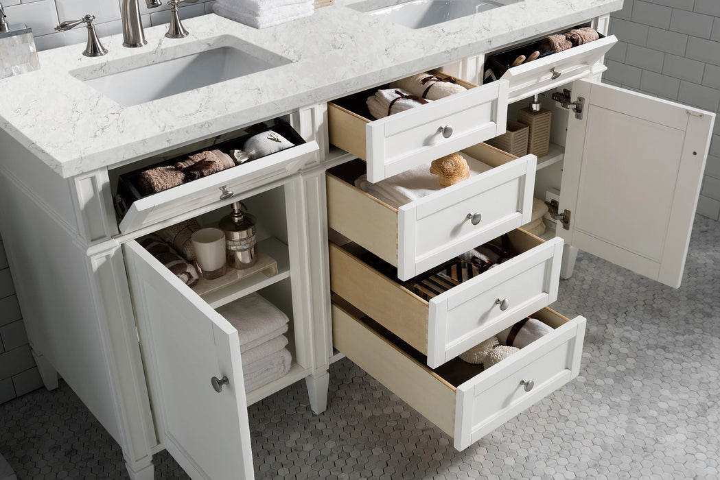 James Martin Brittany 60" Double Bathroom Vanity, Bright White