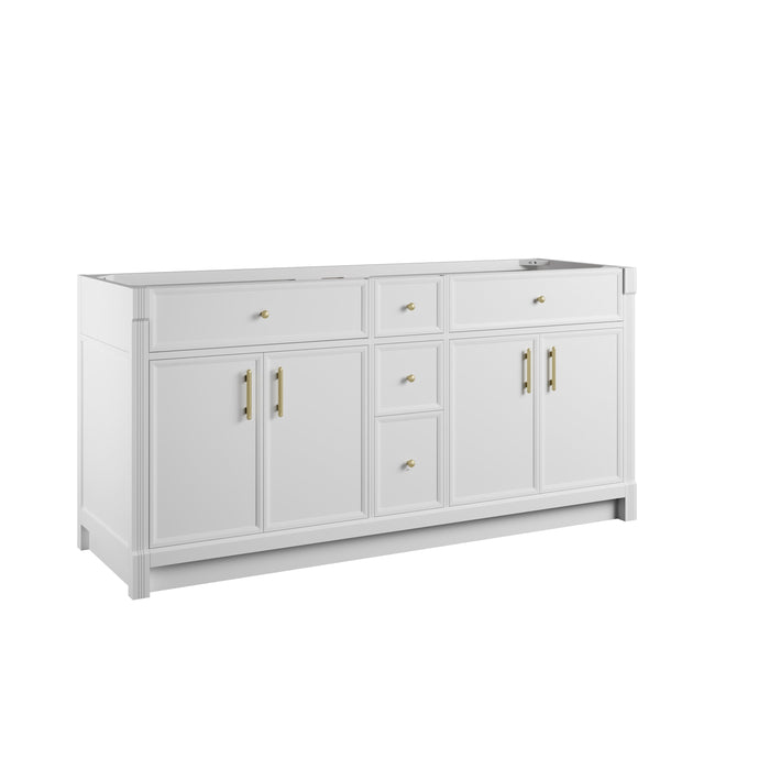 James Martin Bellshire 72" Double Bathroom Vanity, Bright White