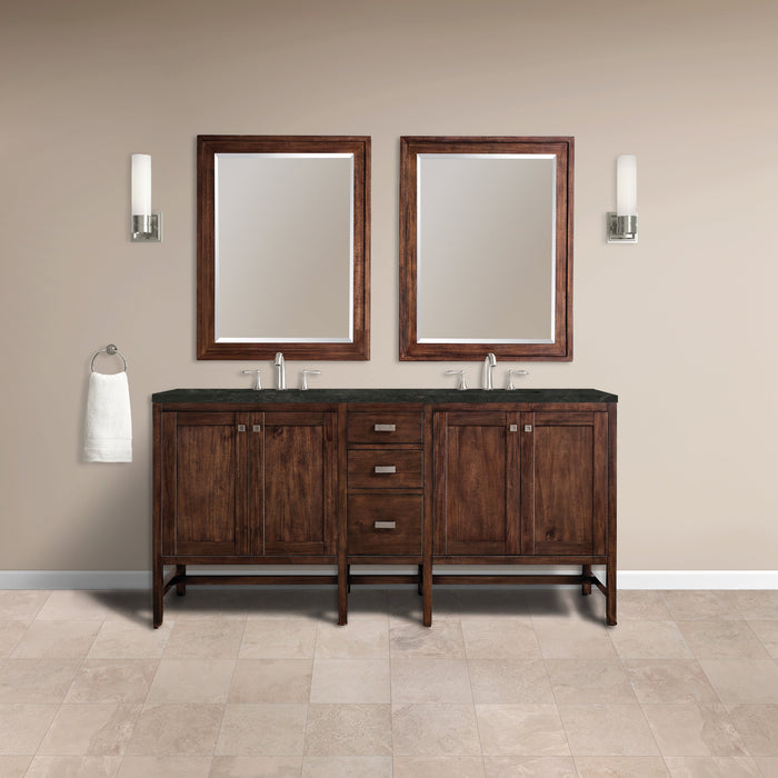 James Martin Addison 72" Double Bathroom Vanity, Mid-Century Acacia