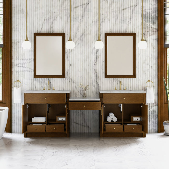 James Martin Bellshire 96" Double Bathroom Vanity, Honey Oak