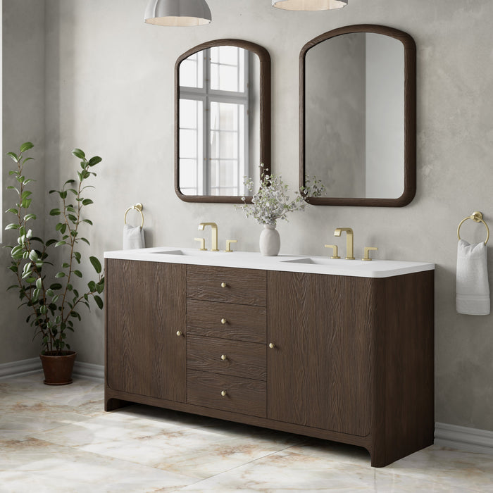 James Martin Gracyn 72" Double Bathroom Vanity, Sable