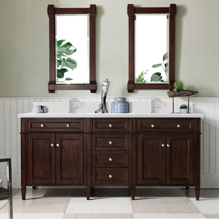 James Martin Brittany 72" Double Bathroom Vanity, Burnished Mahogany