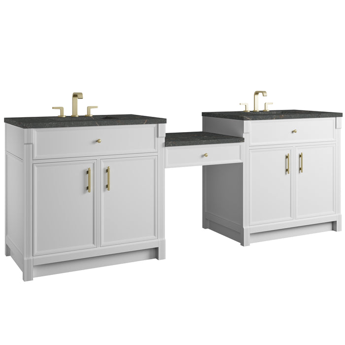 James Martin Bellshire 96" Double Bathroom Vanity, Bright White