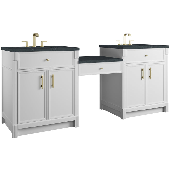 James Martin Bellshire 84" Double Bathroom Vanity, Bright White