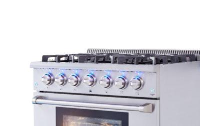 THOR 36″ Pro - style 6 Stainless Steel Burner Gas Range, HRG3618U - Farmhouse Kitchen and Bath