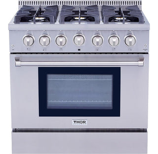 THOR 36″ Pro-style 6 Stainless Steel Burner Propane Range, HRG3618ULP