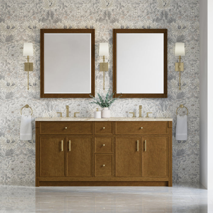 James Martin Bellshire 72" Double Bathroom Vanity, Honey Oak