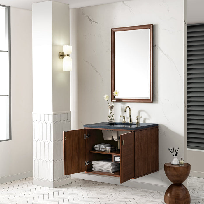 James Martin Amberly 30" Dual Mount Single Bathroom Vanity, Mid-Century Walnut