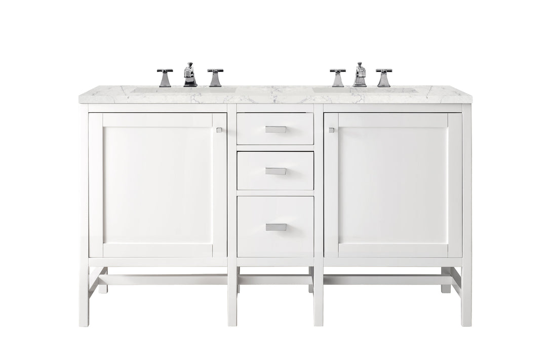 James Martin Addison 60" Double Bathroom Vanity, Glossy White