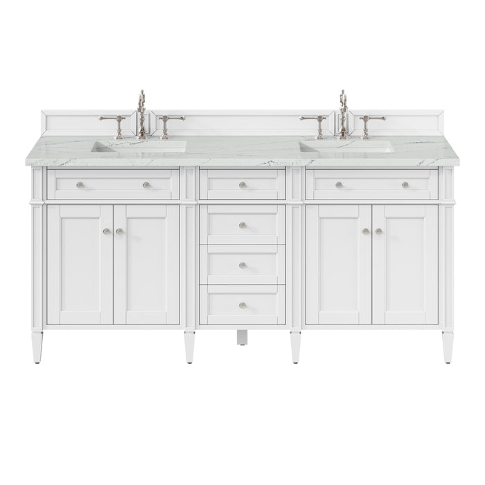 James Martin Brittany 72" Double Bathroom Vanity, Bright White