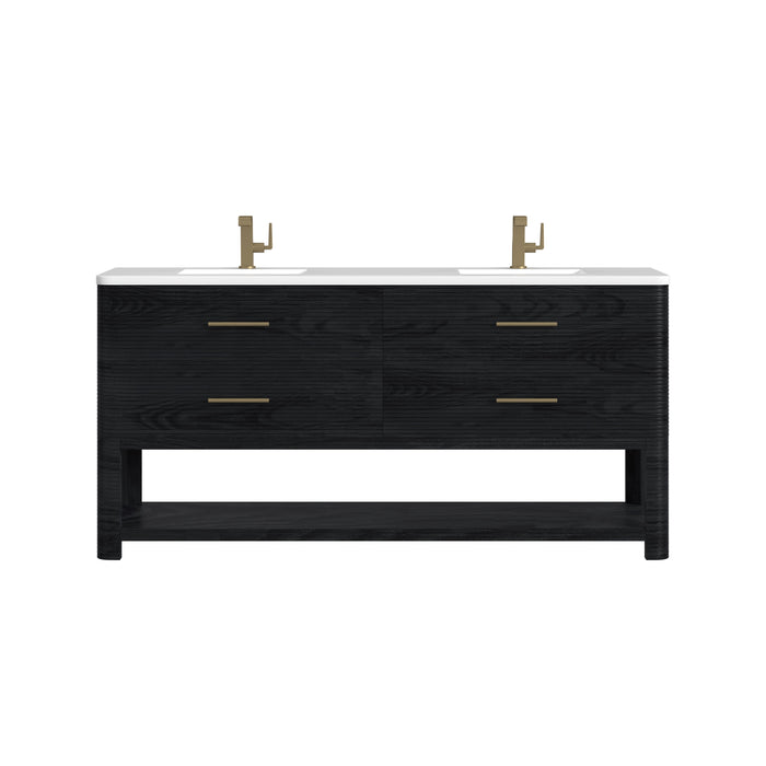 James Martin Lucian 72" Double Bathroom Vanity, Carbon Oak