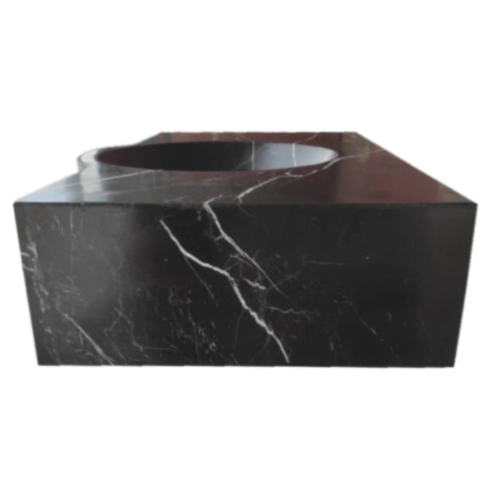 Toros Black Marble Rectangular Wall-mount Bathroom Sink CVRTBRF1730