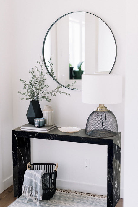 Black Marble Rectangular Console - Polished 40 Wide 12 Deep 30