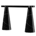 Toros Black Marble Designer Cone Shape Legs Console Polished (W)15" (L)40" (H)32" side view 2