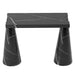 Toros Black Marble Designer Cone Shape Legs Console Polished (W)15" (L)40" (H)32" top angle view