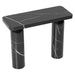 Toros Black Marble Designer Round Legs Console Polished (W)15" (L)40" (H)32" angle view