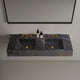 Black Marble Double Sink Wall-Mount Bathroom Vanity - Polished