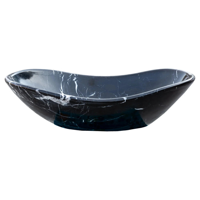 Black Turkish Marble Handcrafted Vessel Bathroom Sink - Above Counter Vanity Design