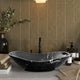 Black Turkish Marble Handcrafted Vessel Bathroom Sink - Above Counter Vanity Design