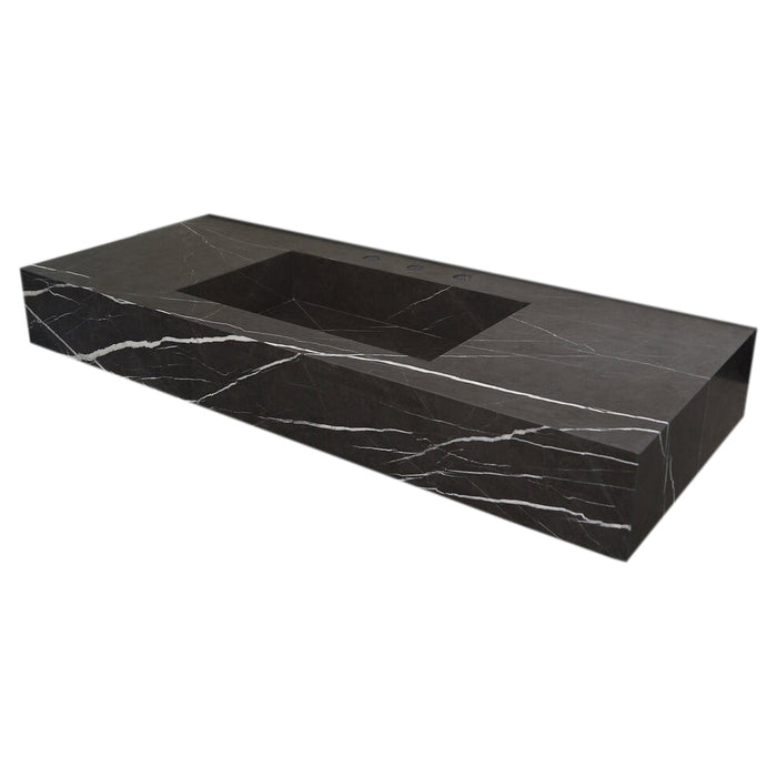 Toros Black Marble Rectangular Wall-mount Bathroom Sink NTRVS172