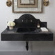 Black Marble Wall Mount Bathroom Sink with Polished Backsplash 15 x 33 x 6 Inches