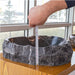 toros black rustic marble natural stone vessel sink polished hand-split face size (W)17" (L)17" (H)5" SKU-NTRVS08 product shot height measure