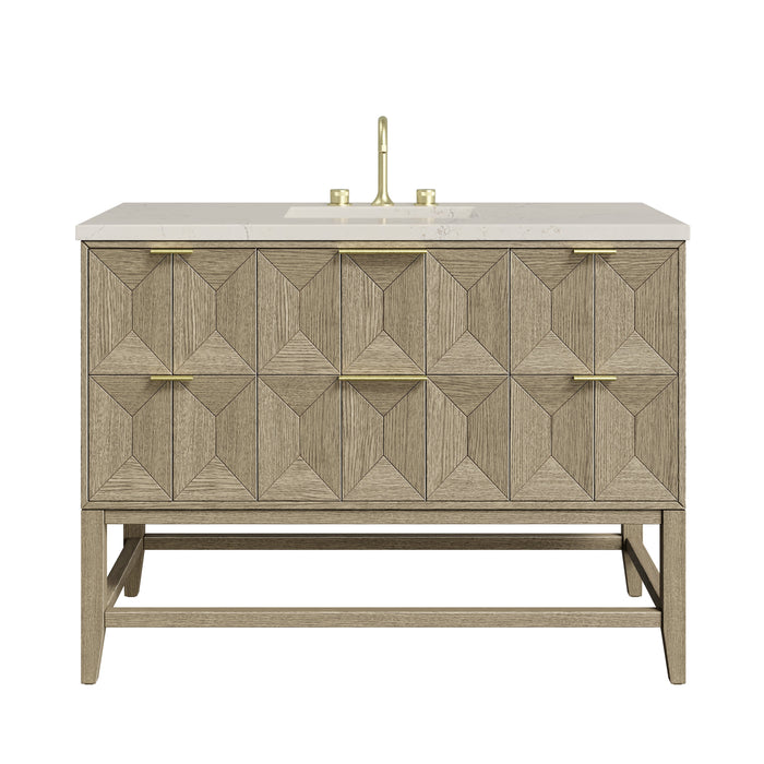 James Martin Emmeline 48" Single Bathroom Vanity, Pebble Oak