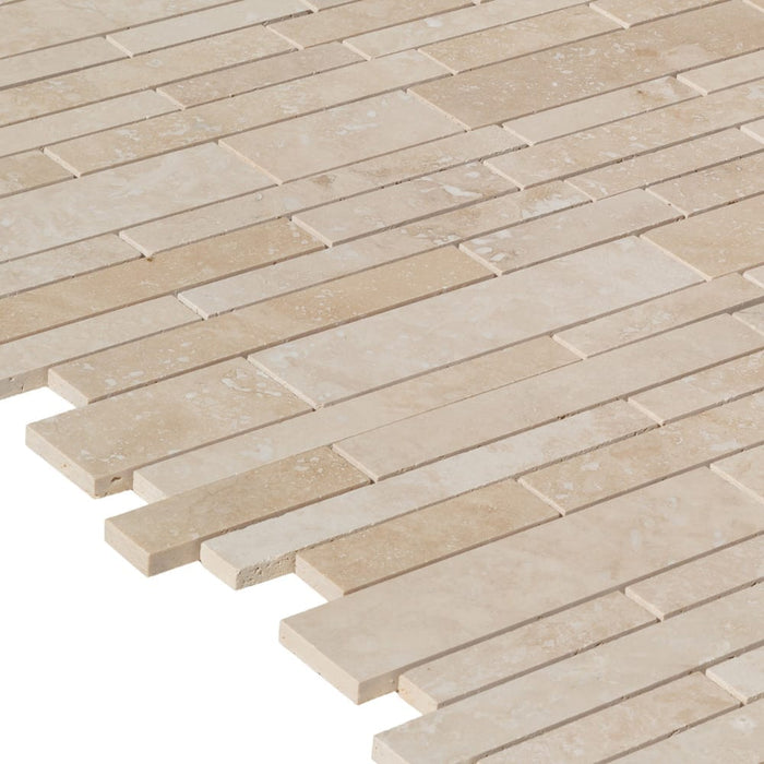 Classic Beige Travertine Slides Honed Mosaic Floor and Wall Tile - Livfloors Collection