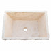 troia light beige rustic natural stone Vessel Sink honed and hand chiseled size W12 L17 H6 SKU NTRSTC54 top view