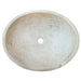 troia light beige travertine natural stone oval vessel sink surface honed filled size (W)16" (L)21" (H)6" (52cmx41cm)-SKU-NTRSTC06 product shot top view