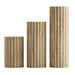 Troia Light Travertine Plinth Side Table Fluted Unfilled, Honed 3 sizes together