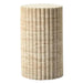 Troia Light Travertine Plinth Side Table Fluted Unfilled, Honed small view