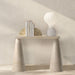 Troia Light Travertine Designer Cone Shape Legs Console Polished (W)15" (L)40" (H)32" decorative items on top