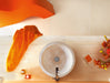 troia light travertine natural stone vessel sink honed and filled SKU NTRVS35 Size (D)12.5" (H)6" installed in bathroom