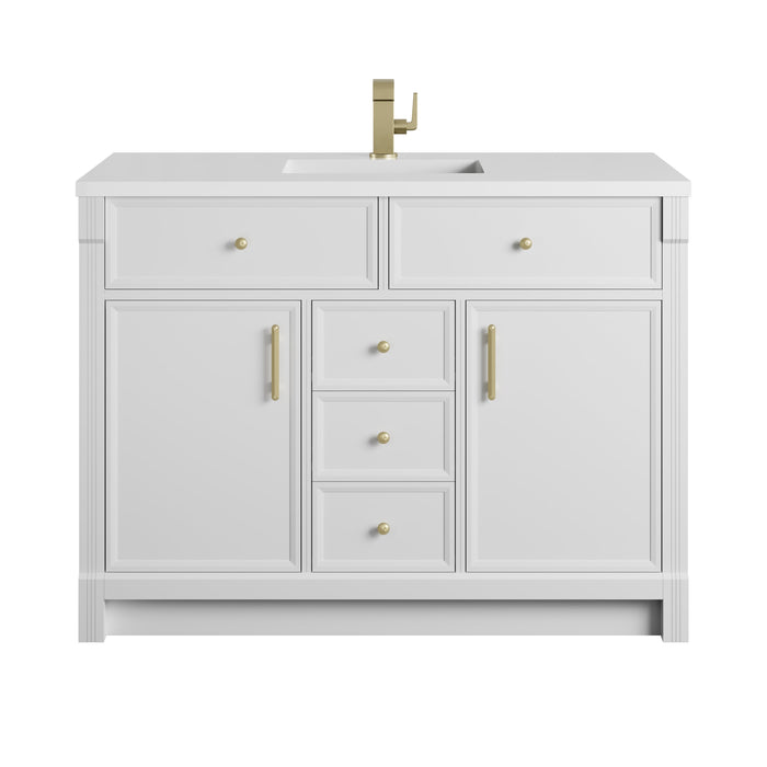 James Martin Bellshire 48" Single Bathroom Vanity, Bright White