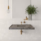 Tundra Grey Marble Rectangular Wall-Mount Bathroom Sink with Hidden Drain 48x20x5
