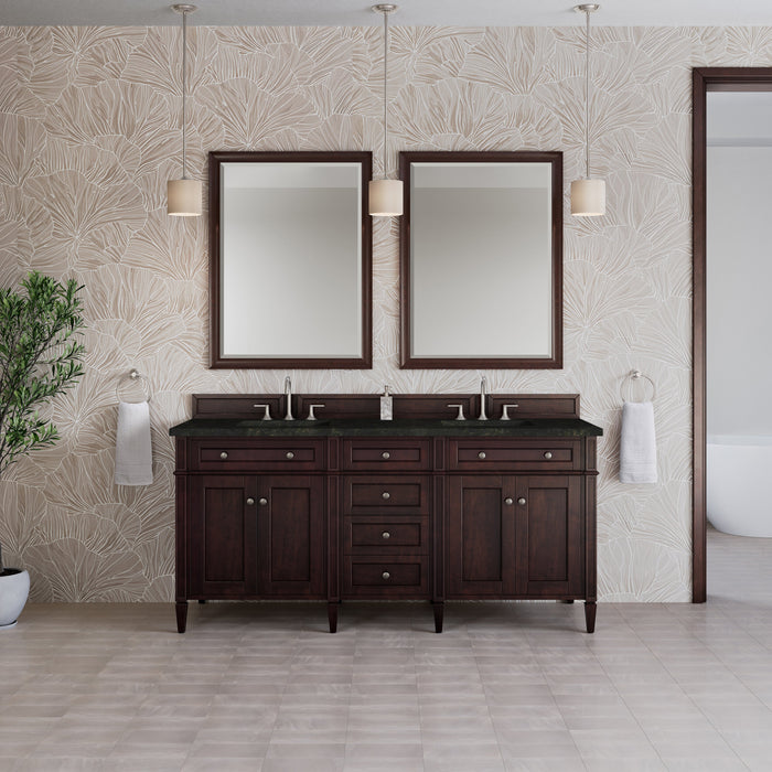 James Martin Brittany 72" Double Bathroom Vanity, Burnished Mahogany