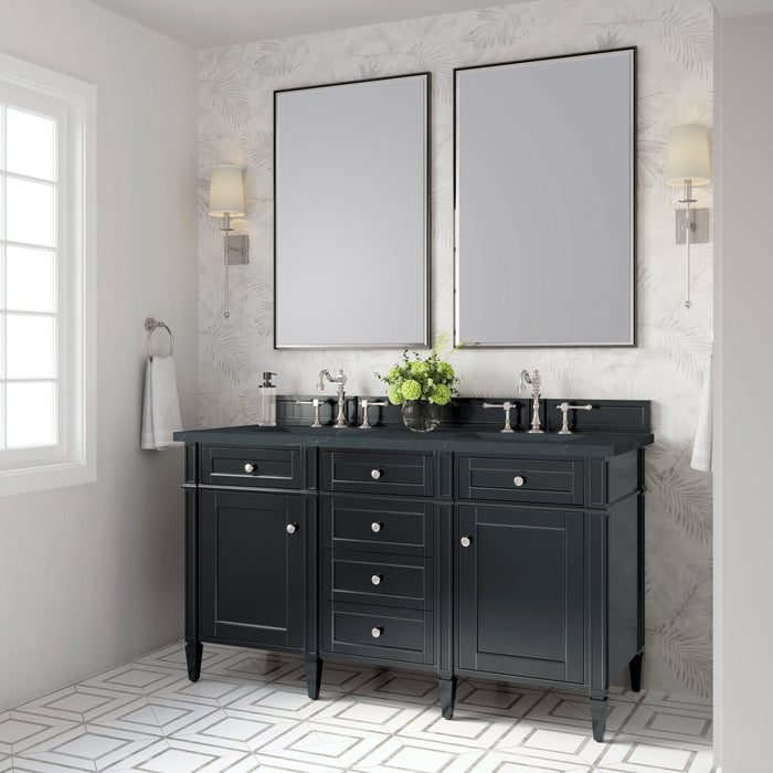 James Martin Brittany 60" Double Bathroom Vanity, Black Onyx