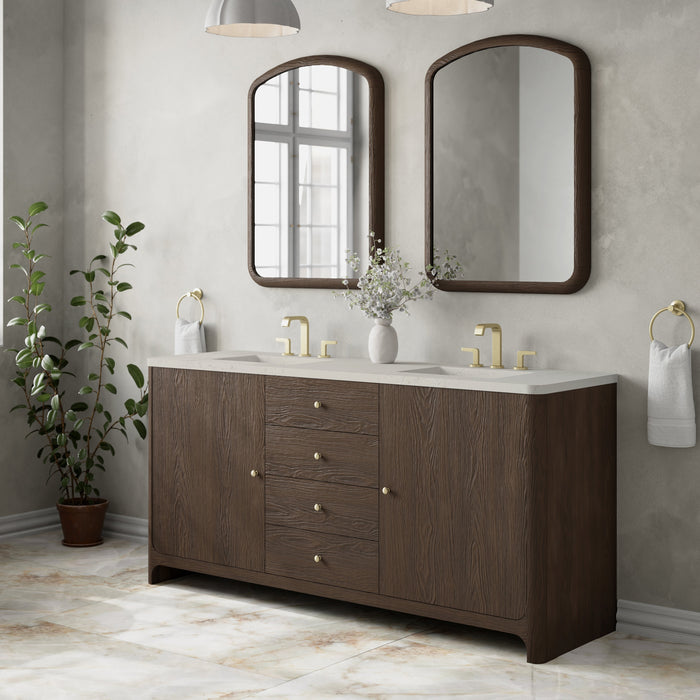 James Martin Gracyn 72" Double Bathroom Vanity, Sable